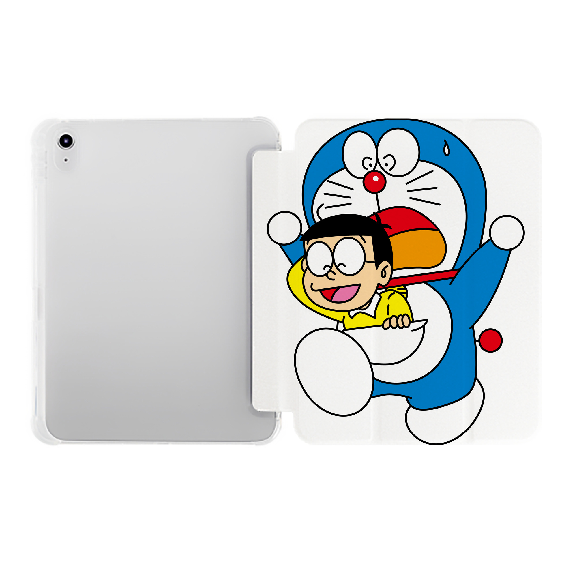 （画像用） ドラえもん Doraemon IPad ケース ペン収納付き 三つ折りスタンド PUレザー×シリコン 対応機種9.5/10.5/10.9インチ